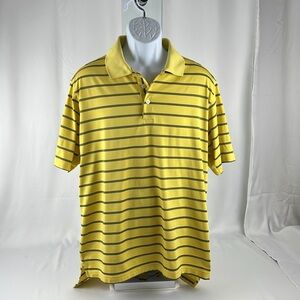 Adidas ClimaCool Wicking Golf Polo Short Sleeve Shirt Men’s Large Yellow Navy